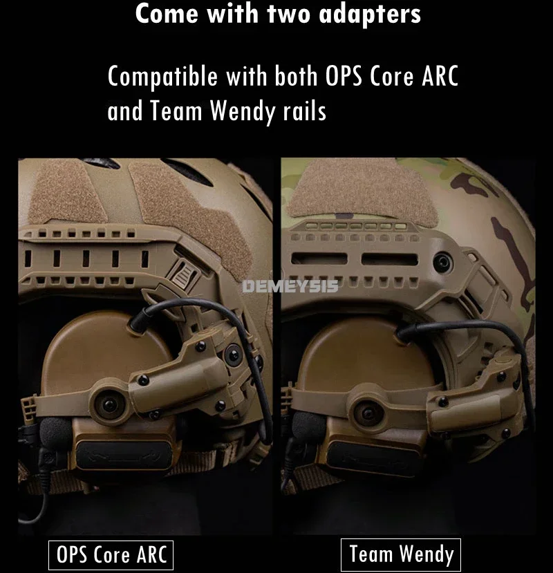 Shooting Headset Bracket Rotation Helmet Rail Adapter for OPS Core Team Wendy Helmets Rail Headphone Mount Holder Set