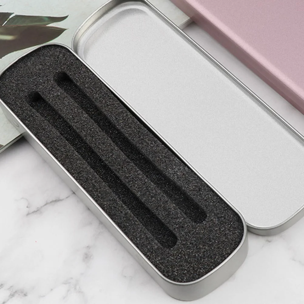 3pcs Metal Pencil Box Rectangular Hard Pen Storage Case For Students Portable Stationery Organizer Pencil Case Small