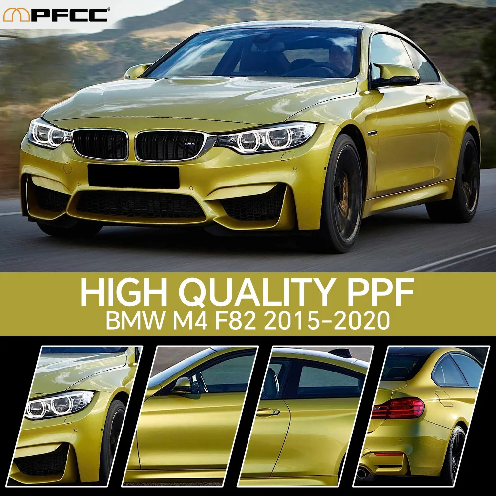 TPU For BMW M4 F82 2015-2020 Paint Protection Film Clear Bra Car Body Anti-scratch Pre-cut PPF Resistant Invisible Repairable