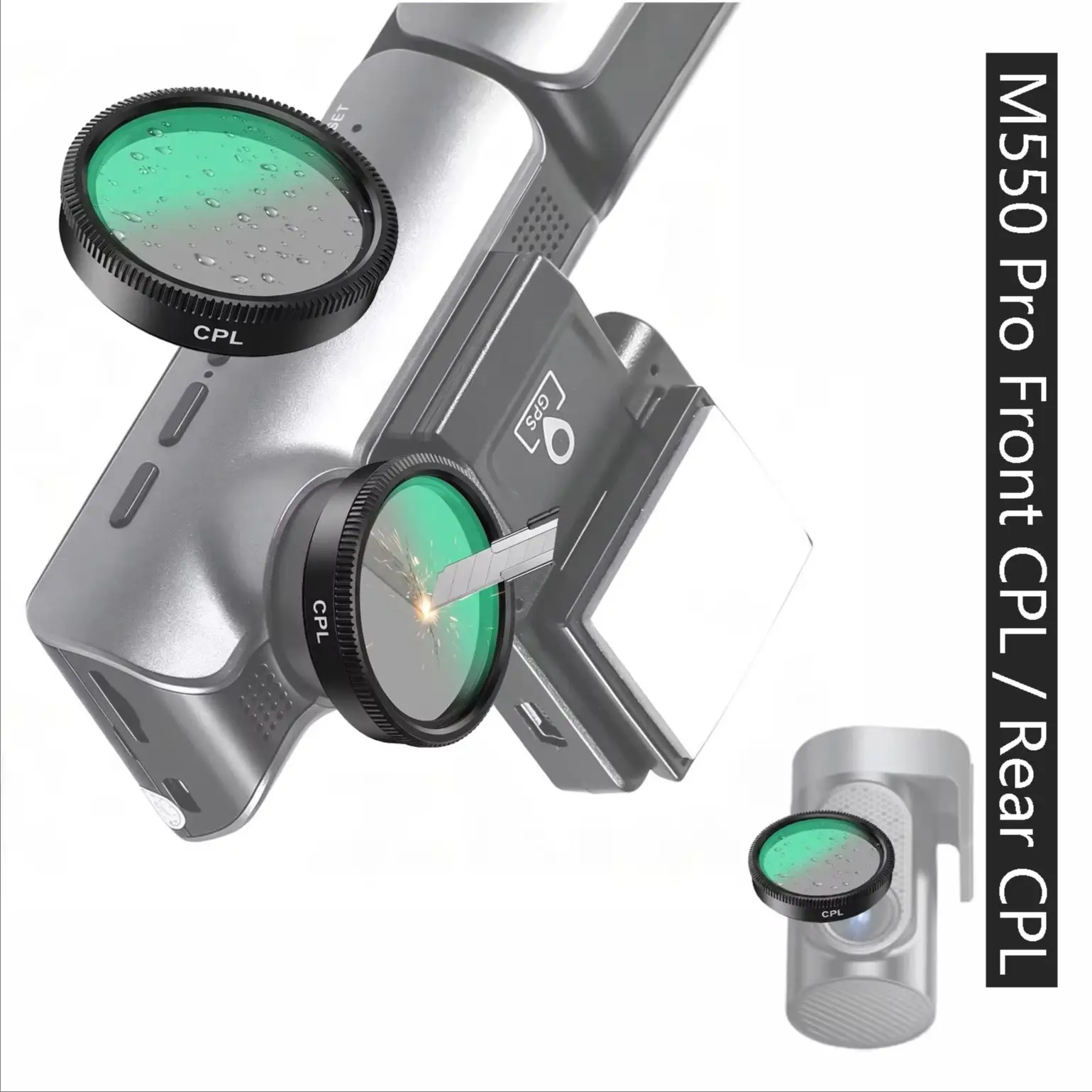 for AZDOME M550 pro HD CPL Filter HD Lens Dust Protection Anti Glare CPL Filter for AZDOME M550 Pro Rear Cam CPL Filter