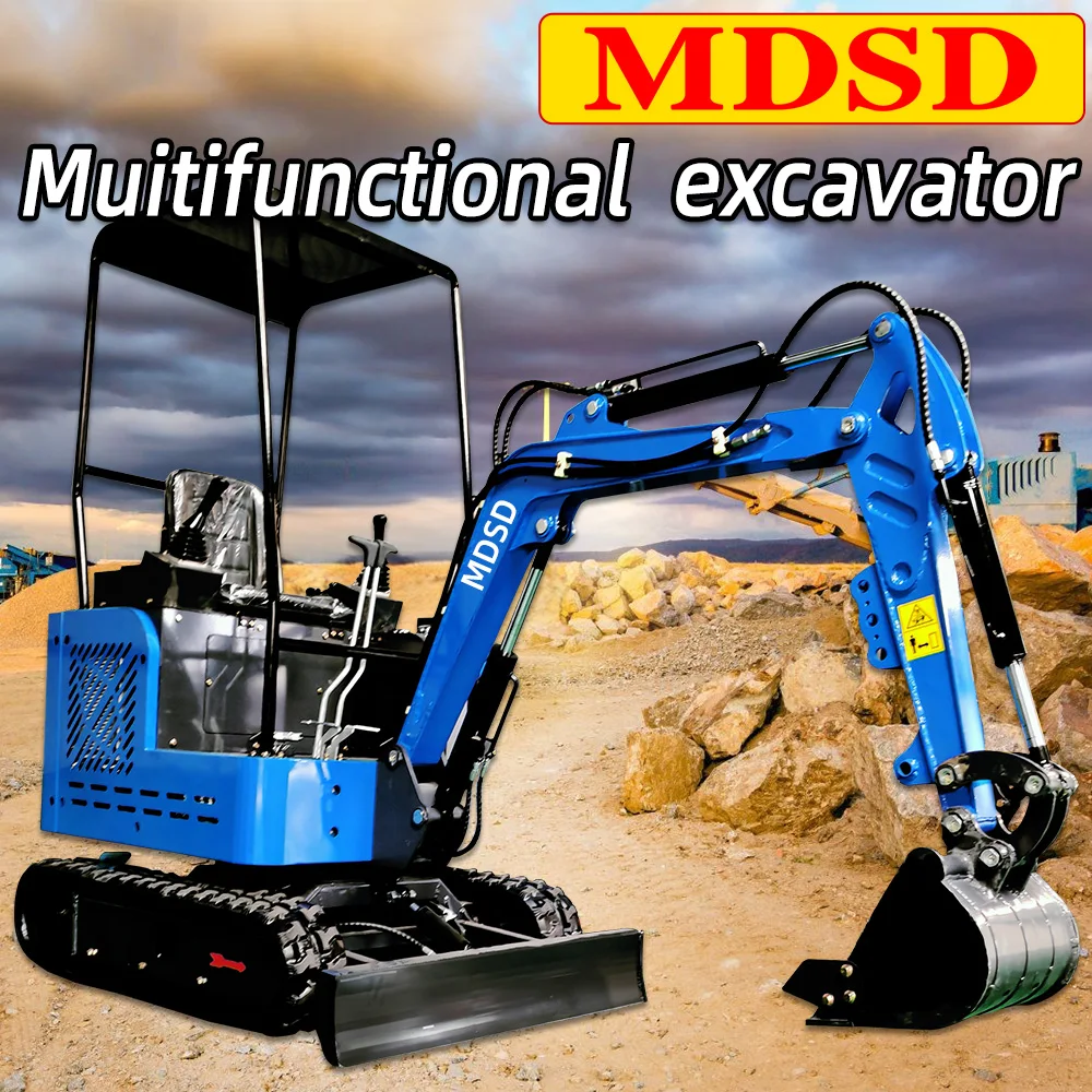 Mini escavatore agricolo EPA EURO 5 CE 1.5Ton 1.8Ton Mini escavatore diesel Spedizione gratuita Piccolo escavatore con accessori