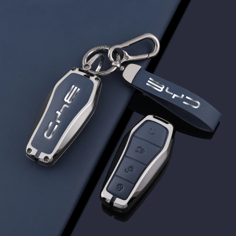 Alloy Car Remote Key Case Cover Shell For BYD Atto 3 Han EV Dolphin Lied Tang Dm Qin PLUS Song Pro MAX Yuan  Protector Keychain