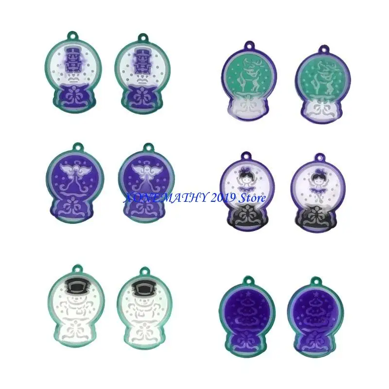 

F42F 6 PCS Crystal Ball Silicaneman Silicone Silicone Flom для серьс эпоксидной смолы для ключей.