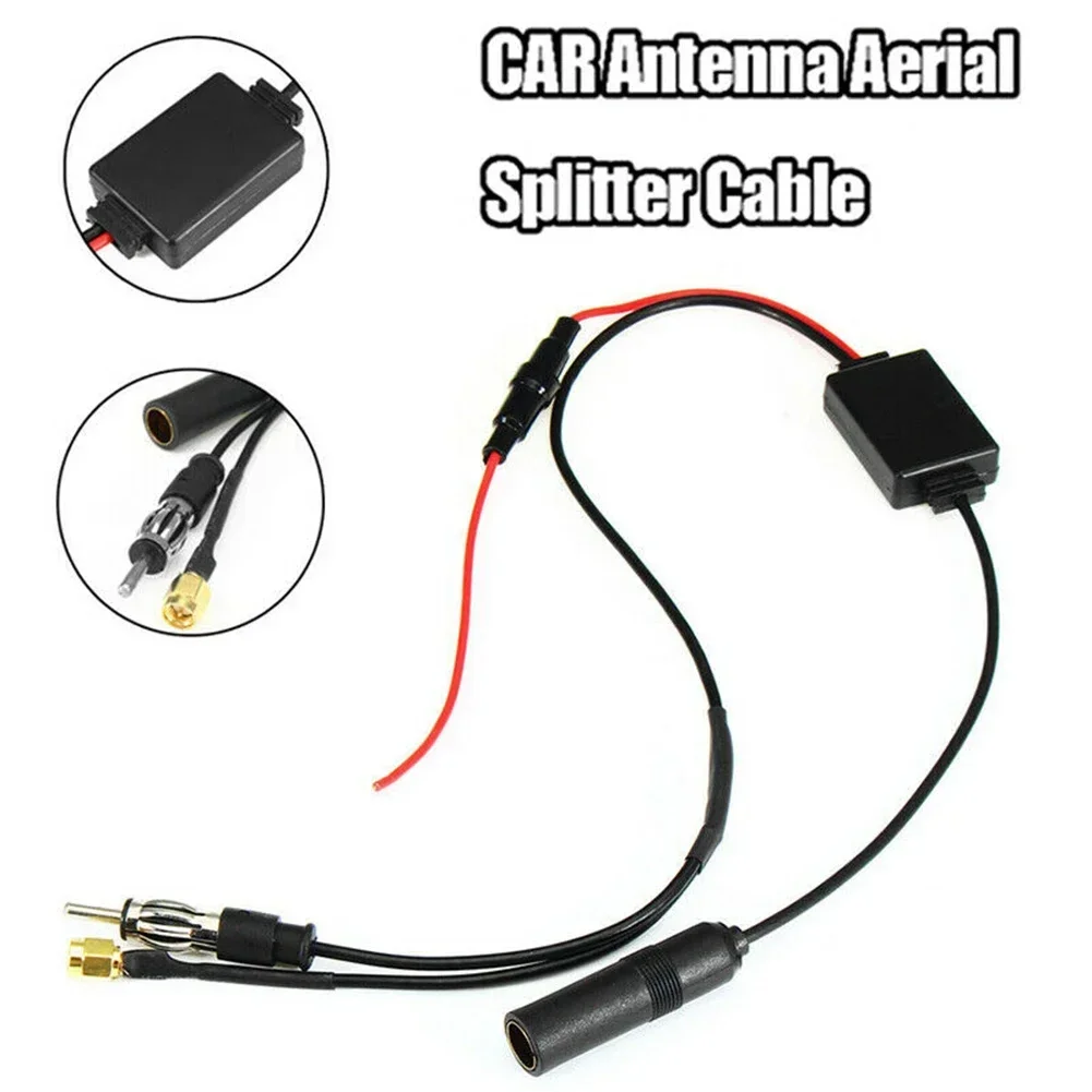 

1pc DAB FM AM Auto Car Antenna Aerial Splitter Cable Digital Radio+Amplifier Accessories For Vehicles