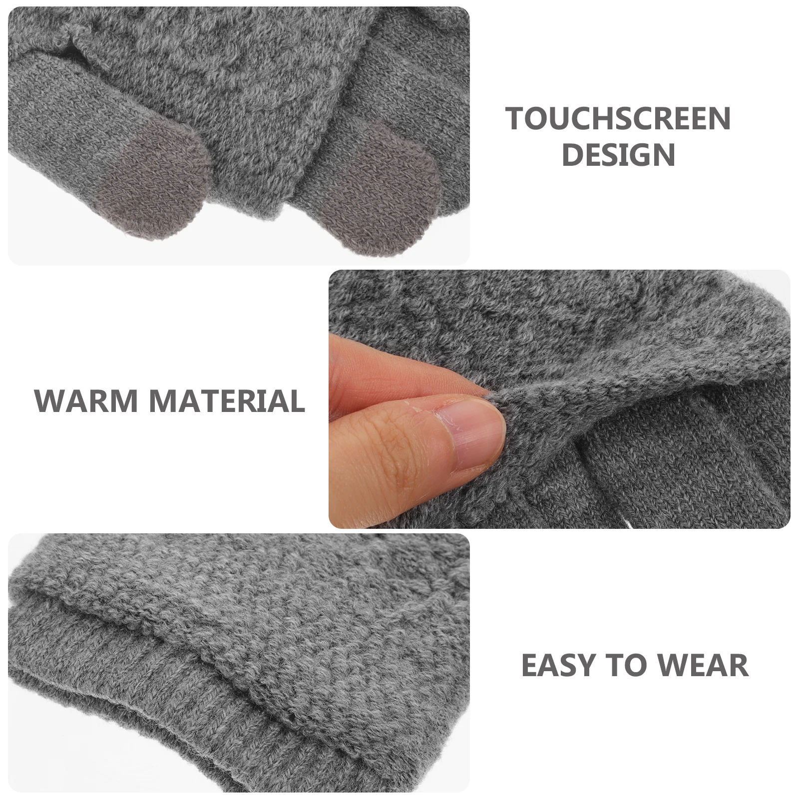 

1Pair Warm Gloves Women Knit Gloves Soft Texture for Outdoor Hiking Riding Winter Cold Weather Warm Mittens Women Mittens
