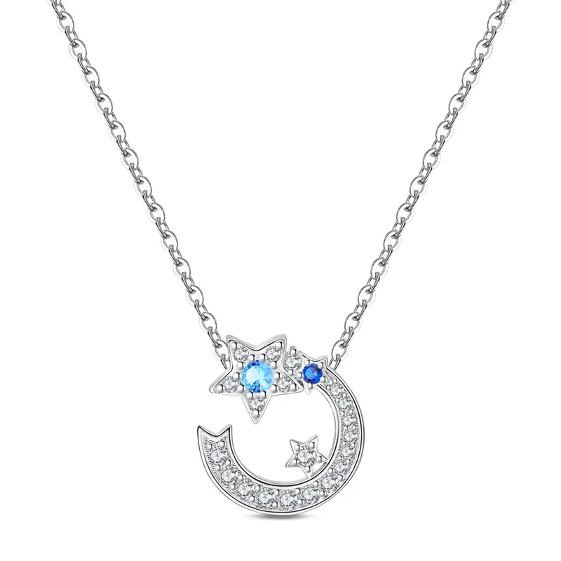 

Original 925 Sterling Silver Lucky Meteor Necklace For Women Shining CZ Zircon Necklace Fine Anniversary Jewelry Gifts