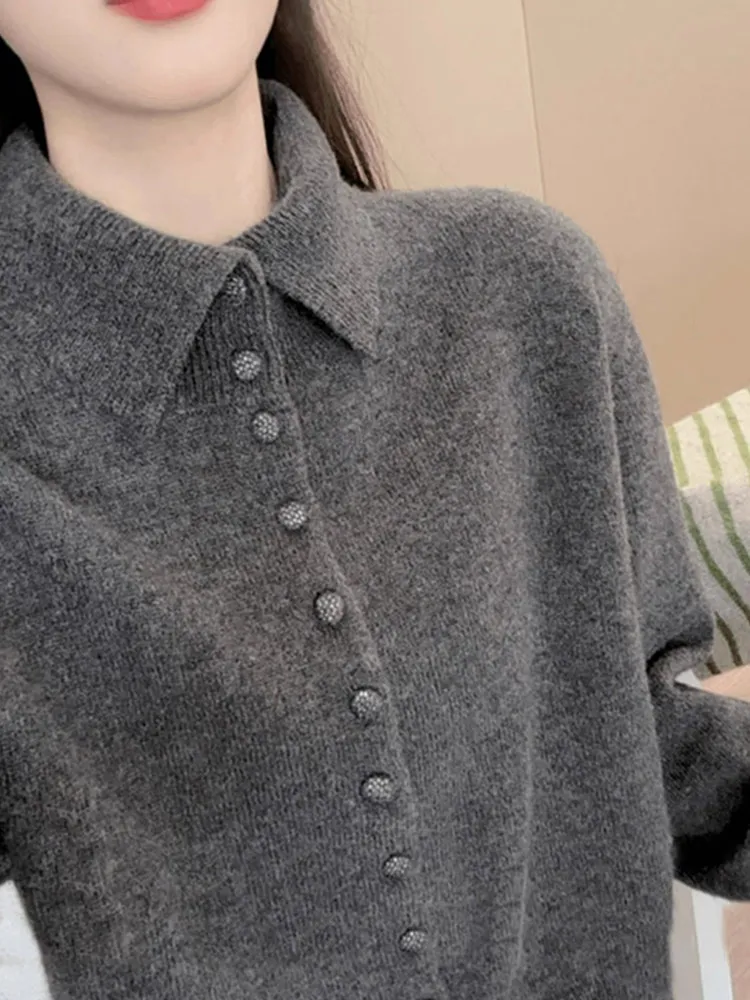 سترة نسائية كاجوال مريحة محبوكة طويلة بياقة Sve irt قابلة للتنفس سترة نسائية ناعمة ومريحة مفتوحة للتخسيس...