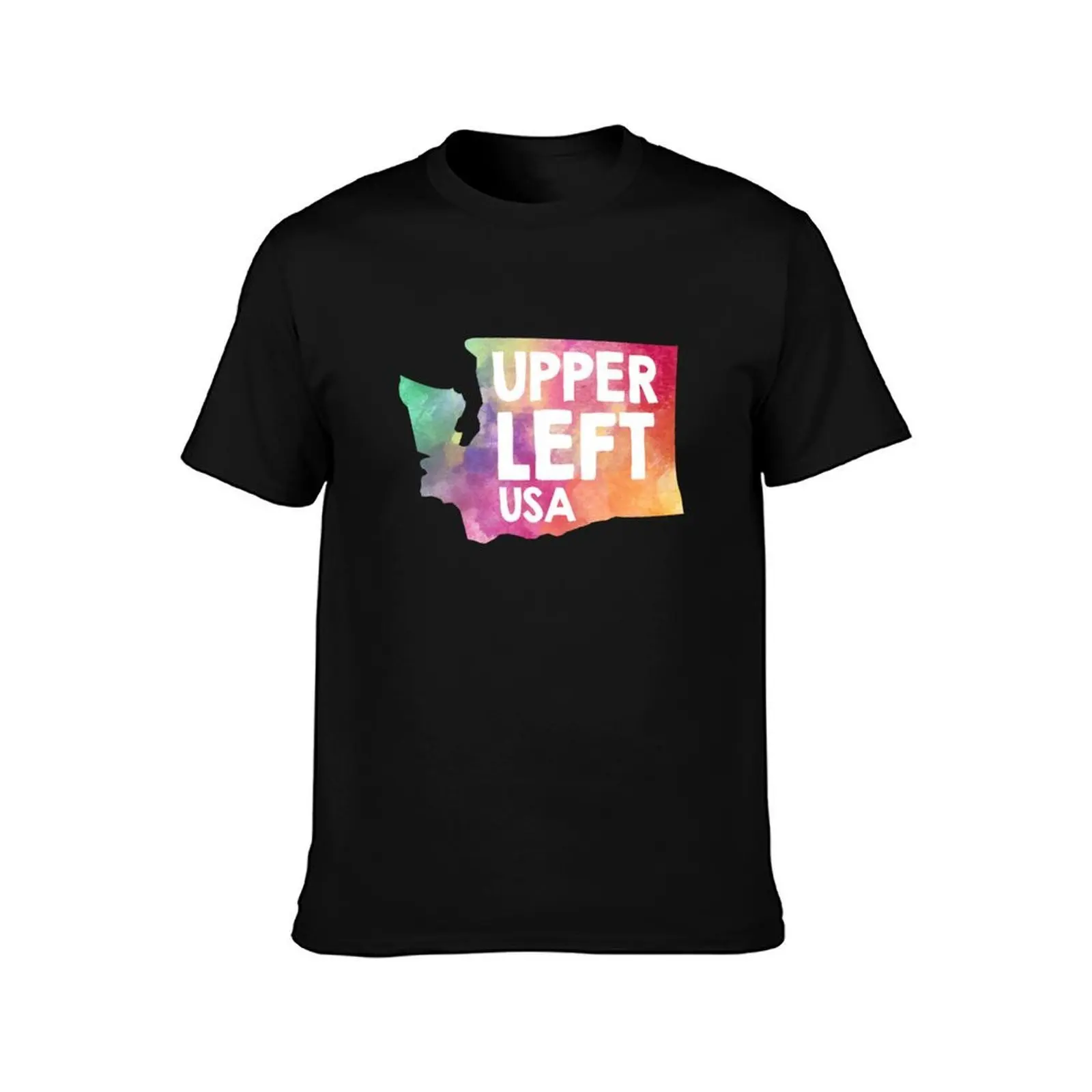 Upper Left, USA, Washington Water Color T-Shirt Retro Graphic Print T-Shirt