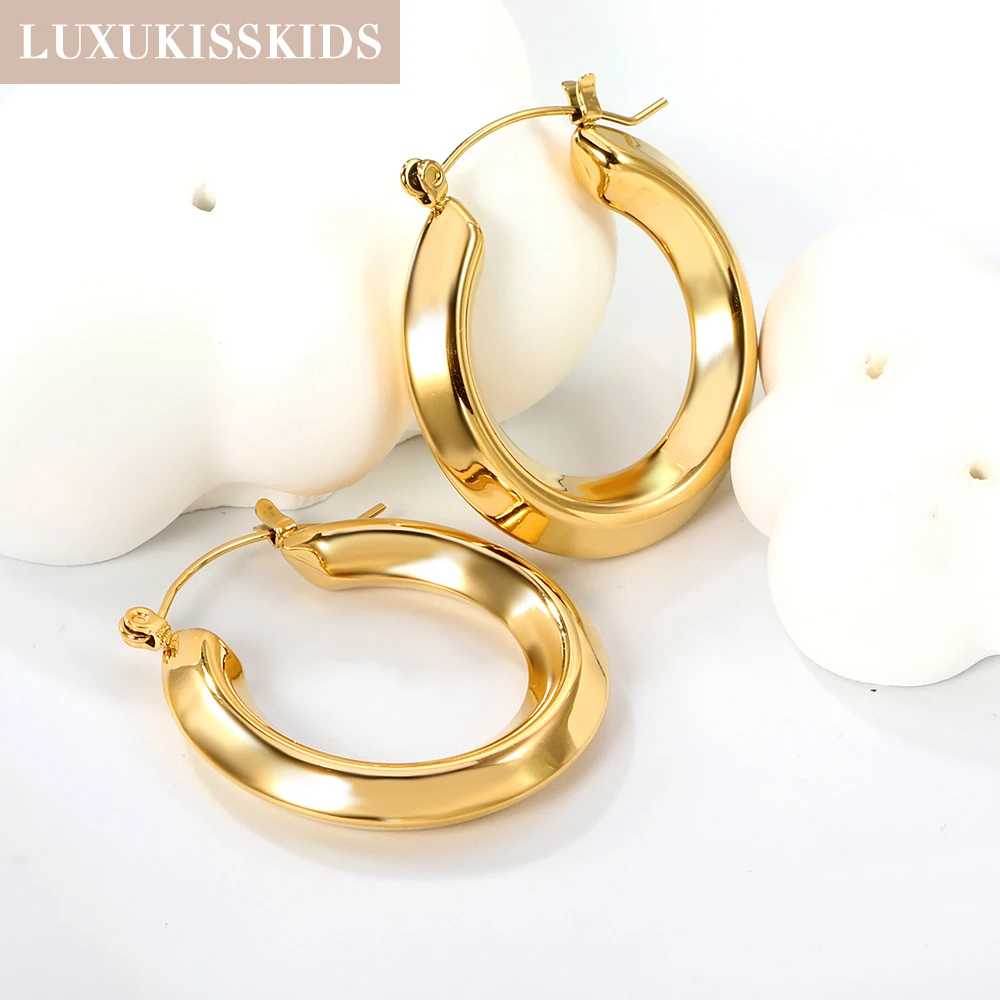 LUXUKISSKIDS Minimalist Gold/Silver Plated Chunky Ball Stud Earrings for Women/Man Thick Bold Sphere Dome Post Round Earring New