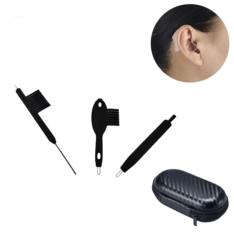 3pcs/Set New Hearing Aid Cleaning Kit Ventilation Rods Screwdrivers Brush Vent Cleaner Wire Magne Wax Loop Tools Accessories