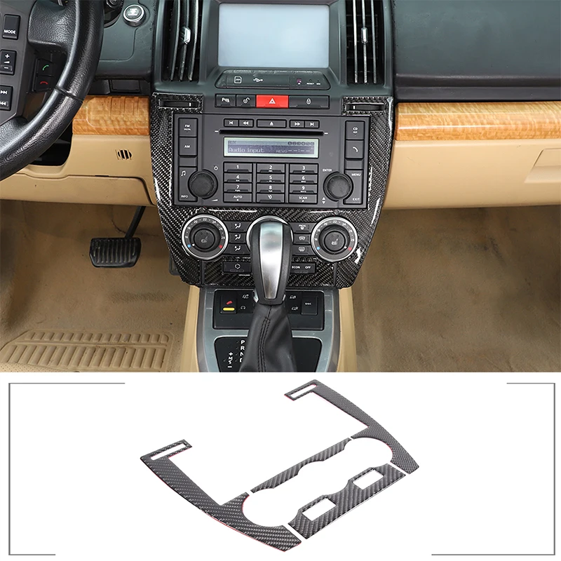 For Land Rover Freelander 2 2007-2012 Soft Carbon Fiber Car Air Conditioning Adjustment Panel Frame Trim Sticker Accessories