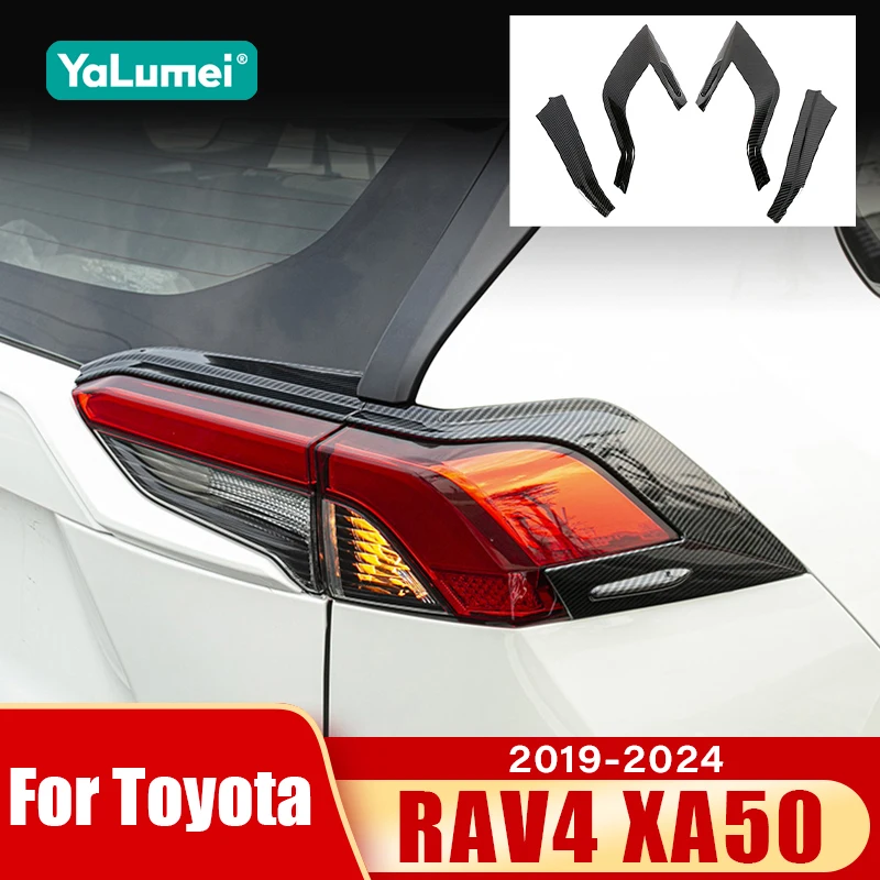 

For Toyota RAV4 XA50 2019 2020 2021 2022 2023 2024 RAV 4 Hybrid Car Rear Tail Light Lamp Eyebrow Eyelid Trim Cover Accessories