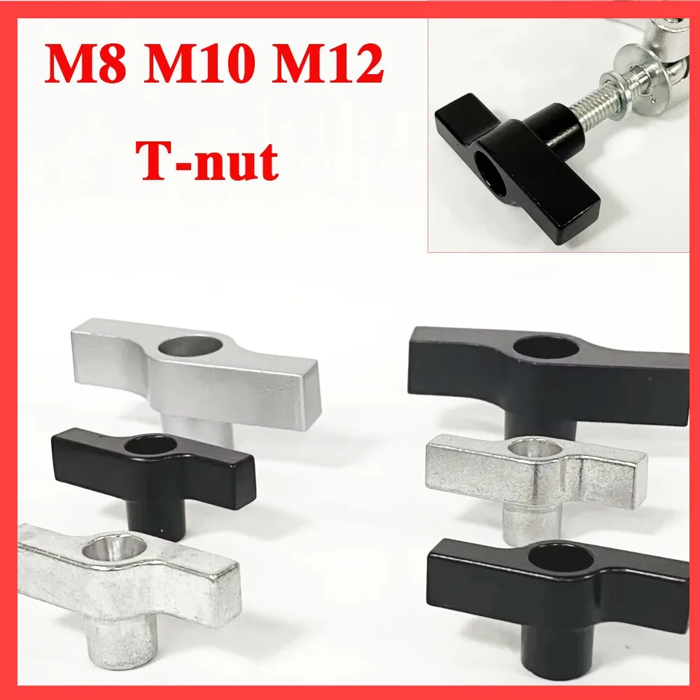 4pcs T-Nut M8/M10/M12 Threaded Wing Nuts Aluminum Stage Truss Clamp Accessories Nut Knob Part For Quick Mounting Secure Locking
