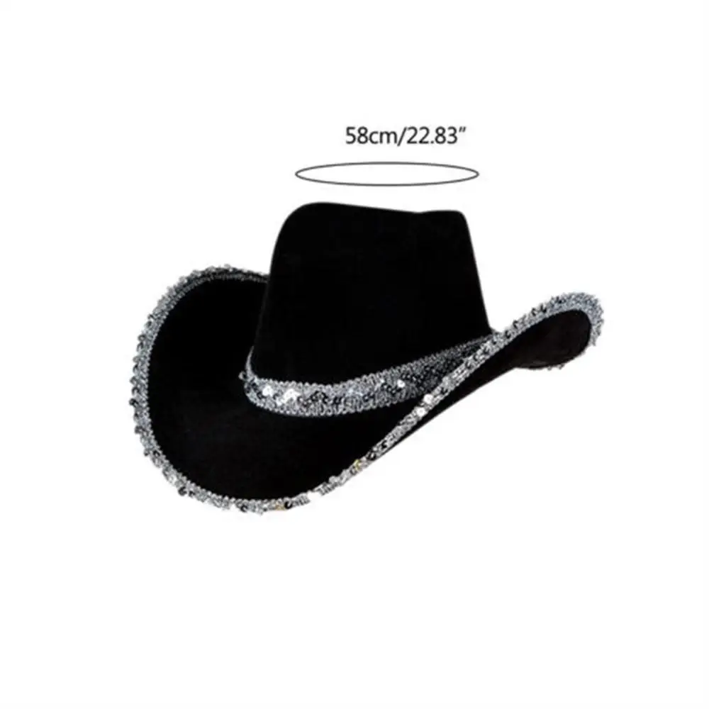 Women Funny Cowboy Accessory Performance Costume Party Cowboy Hat Sequin Cowgirl Hats Cowgirl Hat Bachelorette Party Hat