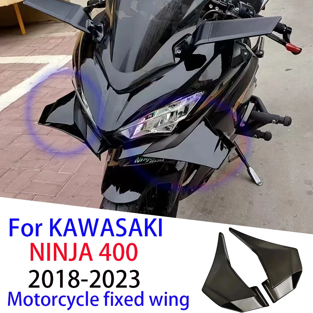 

For KAWASAKI NINJA 400 2018-2023 Motorcycle Fixed Wind Wing NINJA400 Side Parts Aerodynamic Accessories Fairing Spoiler Winglet