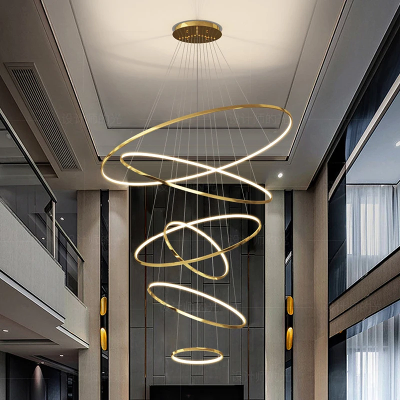 living room decoration Pendant lights Modern dining room lamps for living room smart ring lamp Stair lamp