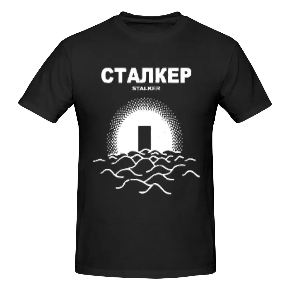 تي شيرت رجالي مضحك Stalker Tarkovsky مطبوع تي شيرت نسائي فضفاض ونحيف