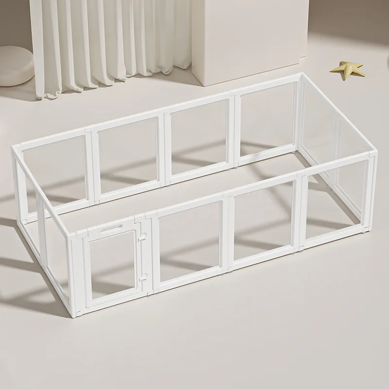 dog fence Easy Assemble Dog Pen Cage Black Indoor Acrylic Dog Playpen Plastic Puppy Play Pen Clear Dog Cat Rabbit Ferret Fence