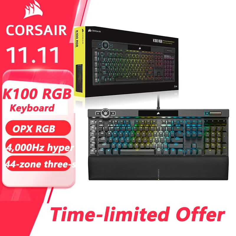 Corsair K100 RGB Optical-Mechanical Gaming Keyboard - Corsair OPX RGB Optical-Mechanical Keyswitches