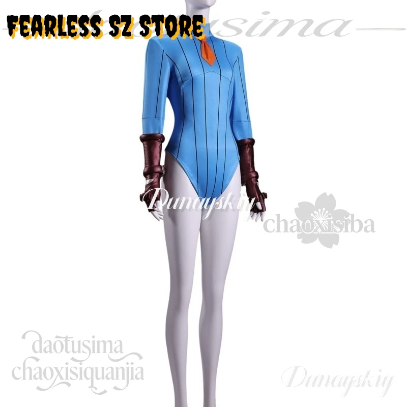 Cammy White Cosplay Street Anime Game Movie Fighter SF 코스프레 Blue Stripes Jumpsuit Fashion Bodysuit Headwear Gloves Halloween view 6