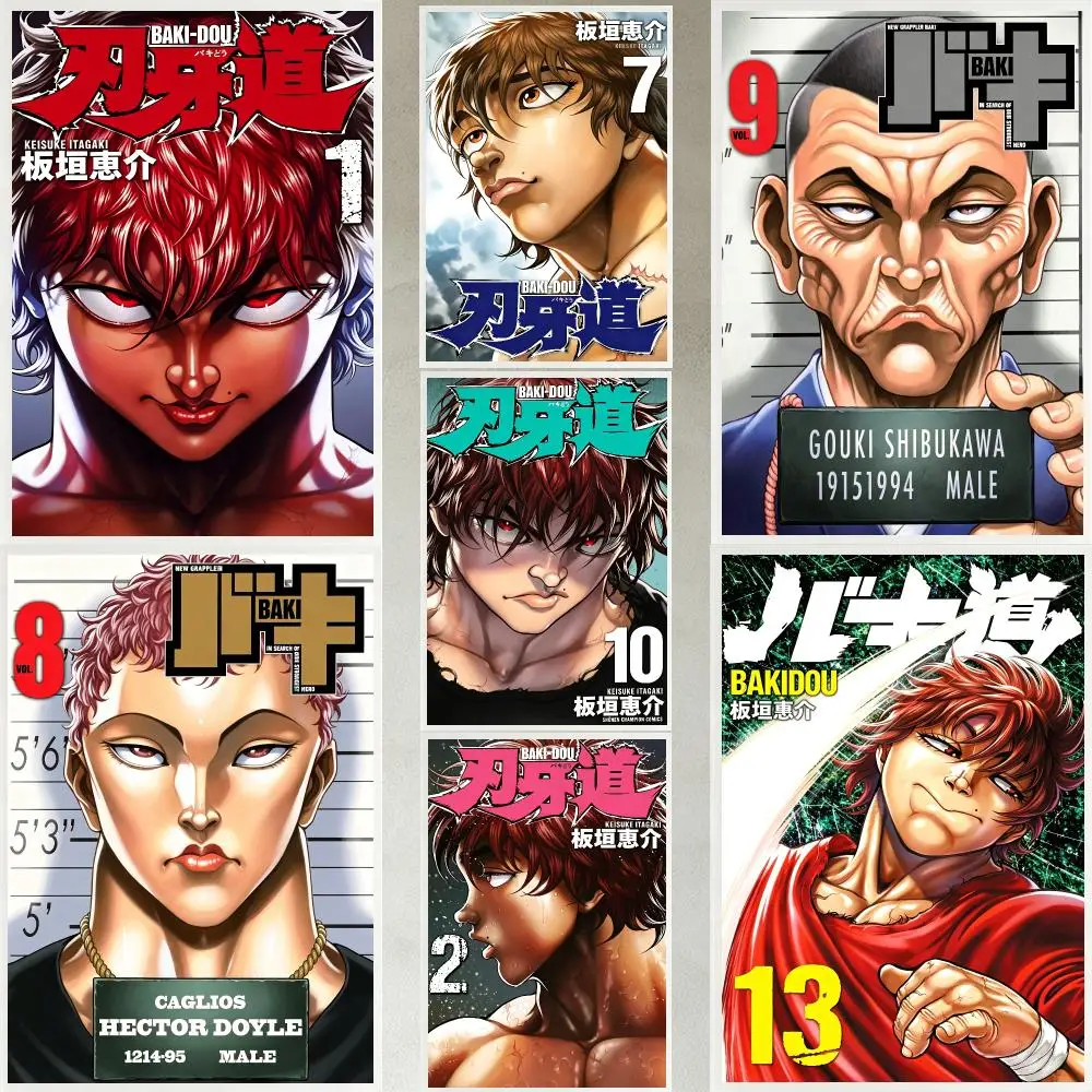 anime Baki the Grappler Poster Poster HD Waterproof Self-adhesive Art Print Wall Decor for Bedroom Living Room Gift