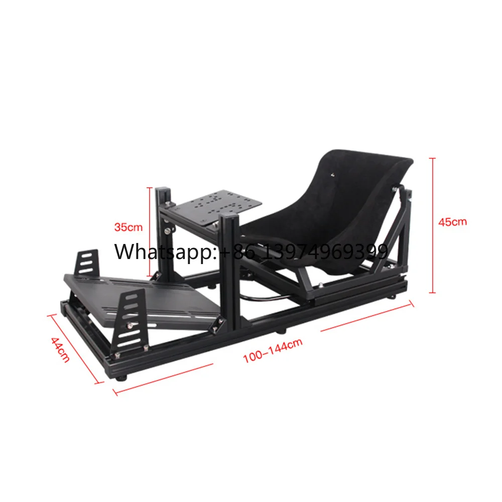 Custom Aluminum Children Arcade Kart Racing Game Seat Simulation Steering Wheel Stand For Kids Black