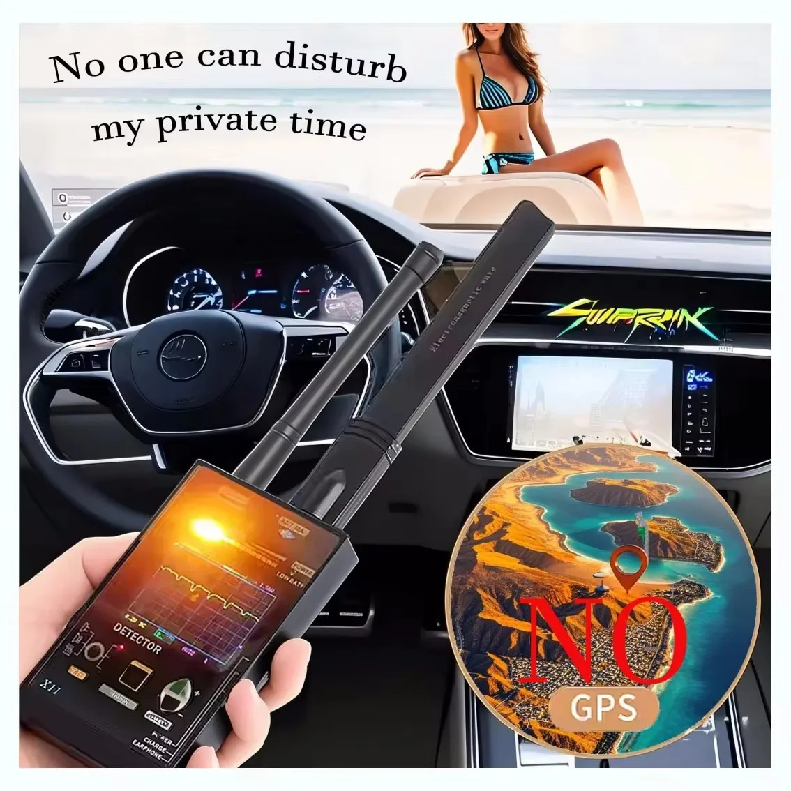 RF Signal Detector Locate Hidden Cameras & Listening Devices 1MHz-12GHz Scanner Sleep Mode GPS Detection | Home/Travel Security