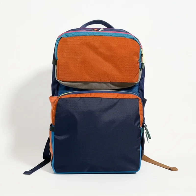 Colorful Color-Block Nylon Large Capacity Backpack Durable Travel Bag for Men And Women