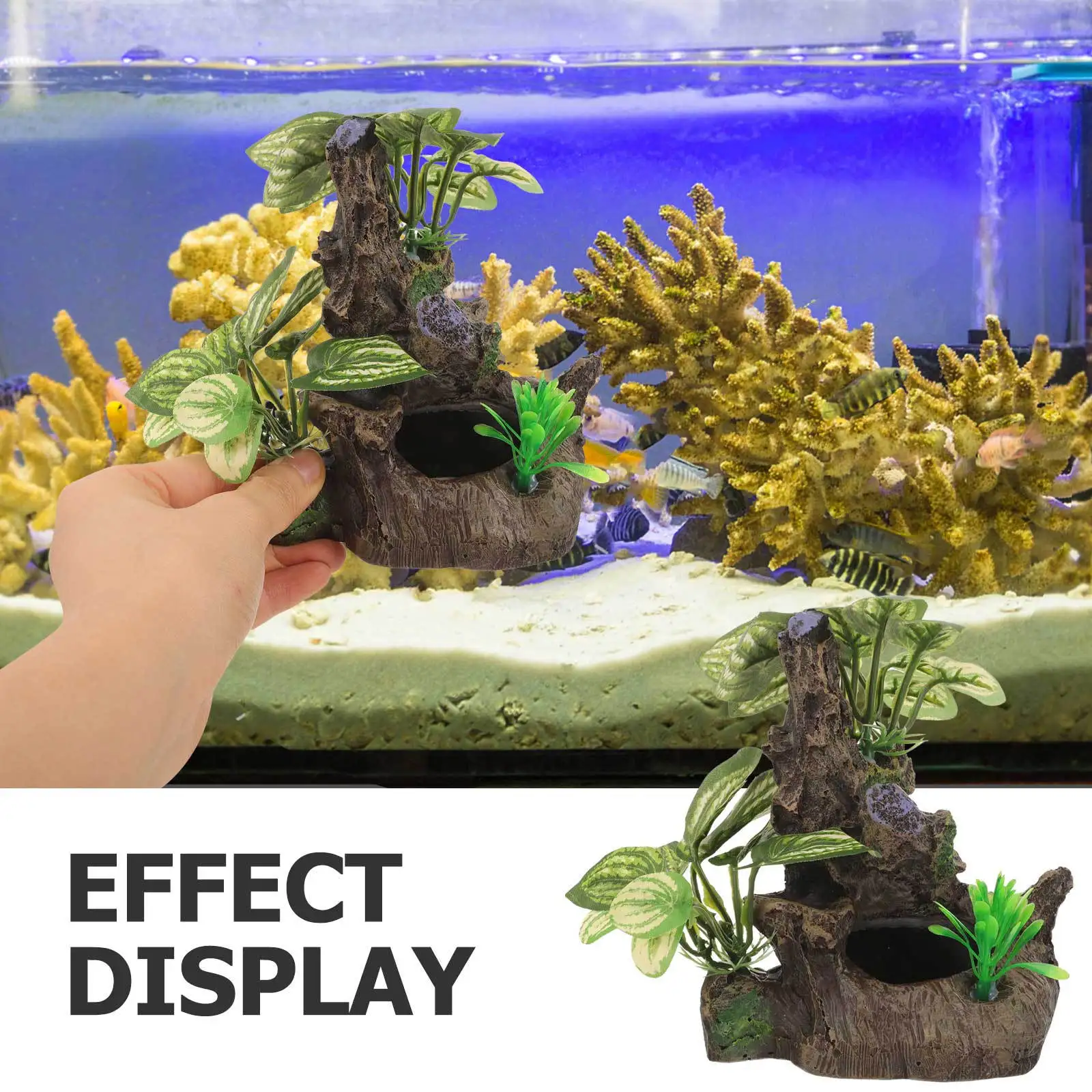 

Resin Fish Tank Trunk Ornament Hideout Simulation Aquarium Landscape Decor Realistic Fish Shelter Decoration Aquarium Trunk