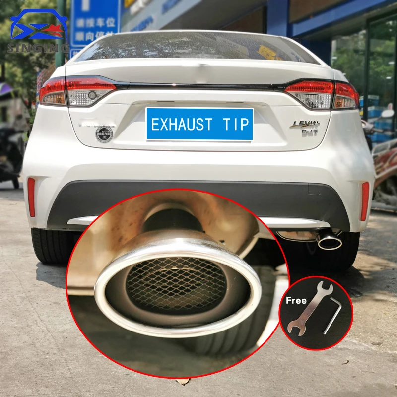 

exhaust tip muffler end pipe protector car accessories tail decoration parts For Toyota E210 Corolla Altis 2019 2020 2021 2022
