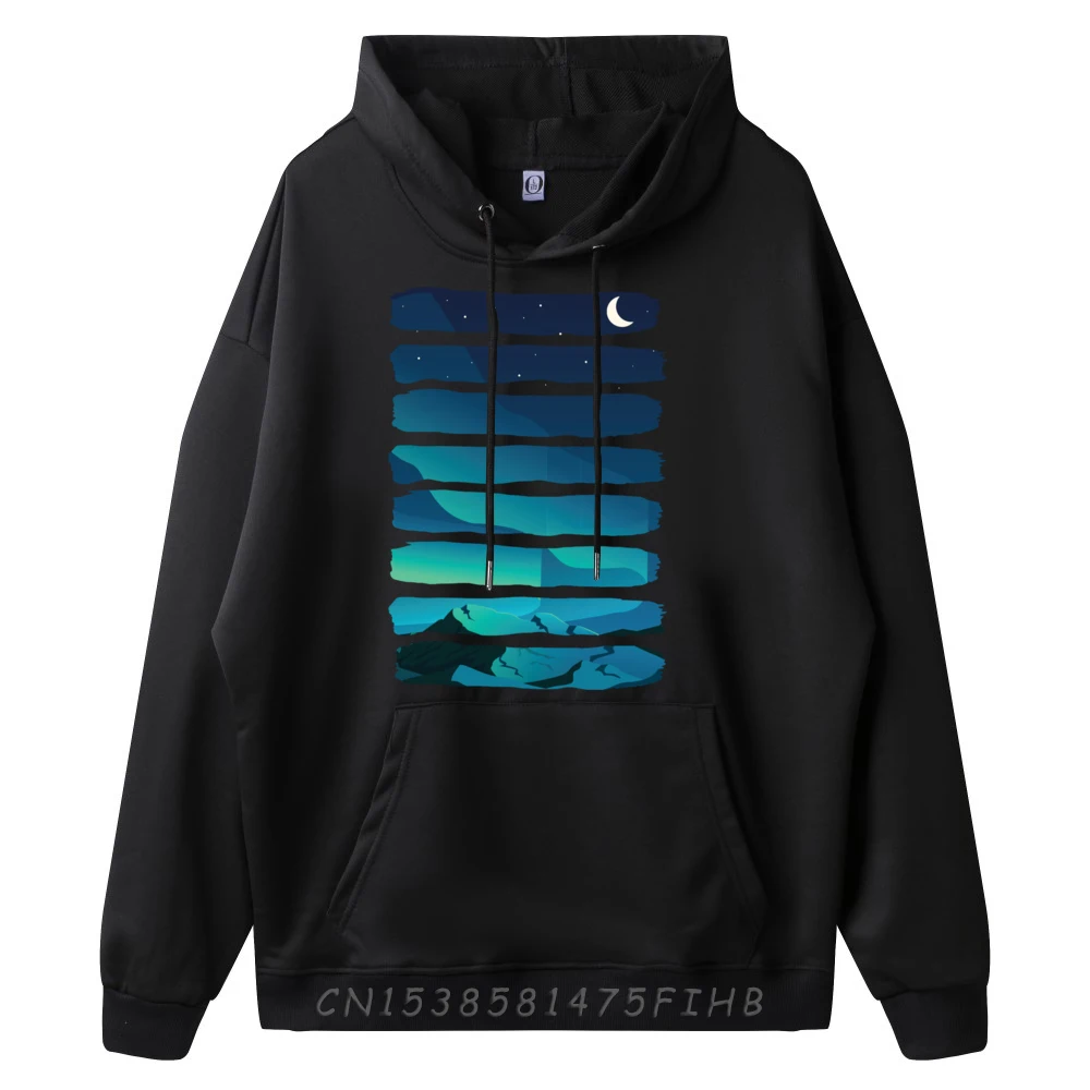 Artistic Aurora Borealis Northern Lights Alaska Night Sky Mens Tee Man Hoodies Homme Oversize Long Sleeve Christmas