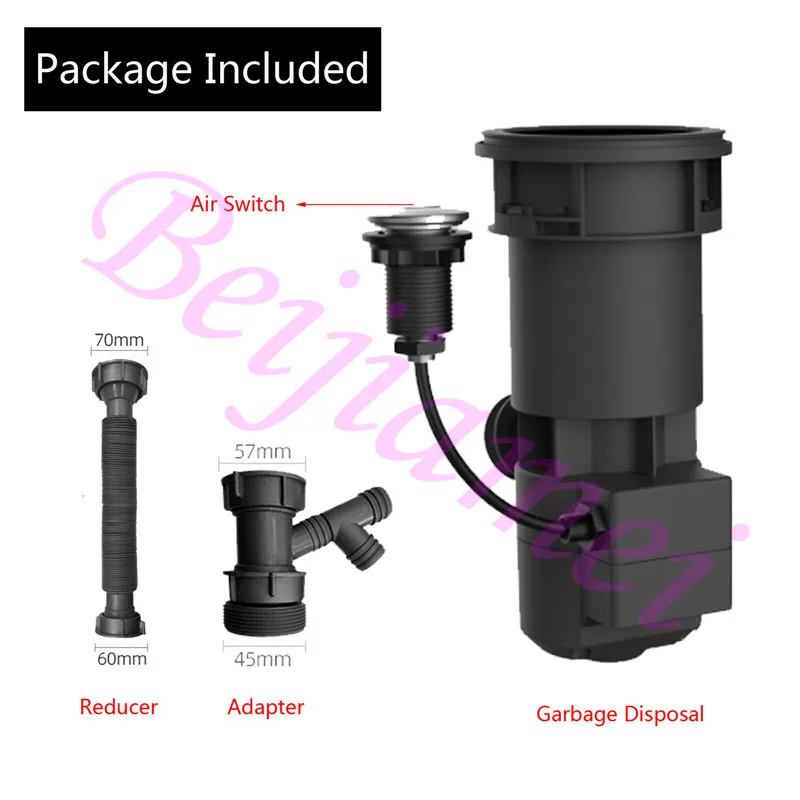 Food Waste Disposer Residue Garbage Grinder Processor Machine Kitchen Sewer Rubbish Disposal Crusher