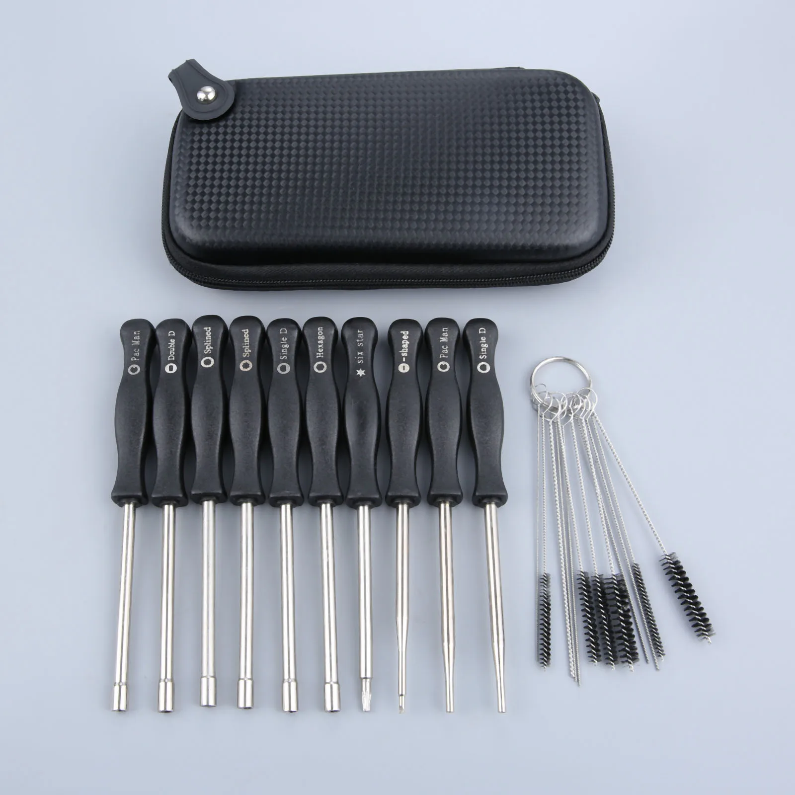10pcs/set Carburetors Screwdriver Adjustment Tool +Toolkit +Brush+Bag fit for Stihl Husqvarnaa Zama Walbro Carb Chainsaw Trimmer