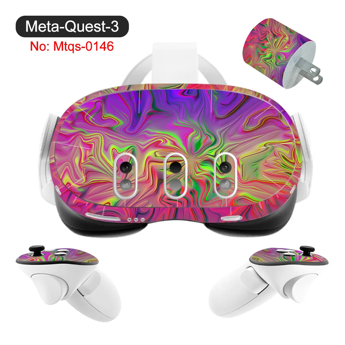ملصق جلدي واقي مضاد للخدش لوحدة تحكم Meta Quest 3 وسماعة الرأس مجموعة كاملة