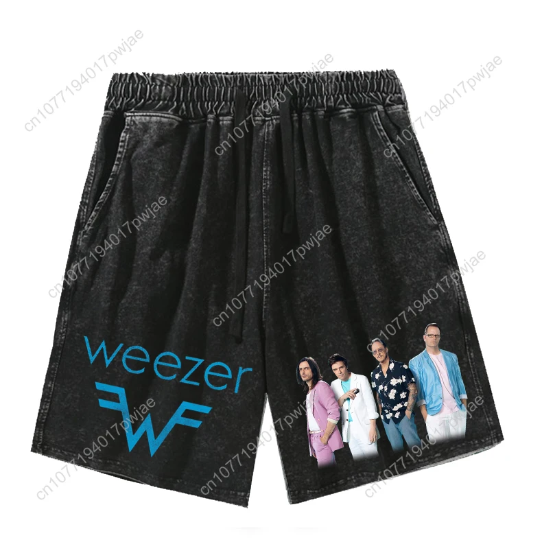 Weezer Rock Band Shorts Herren Damen Teenager Retro Kurze Hosen Vintage Baumwolle Elastisch Weiche Strandshorts Maßgeschneiderte Hosen