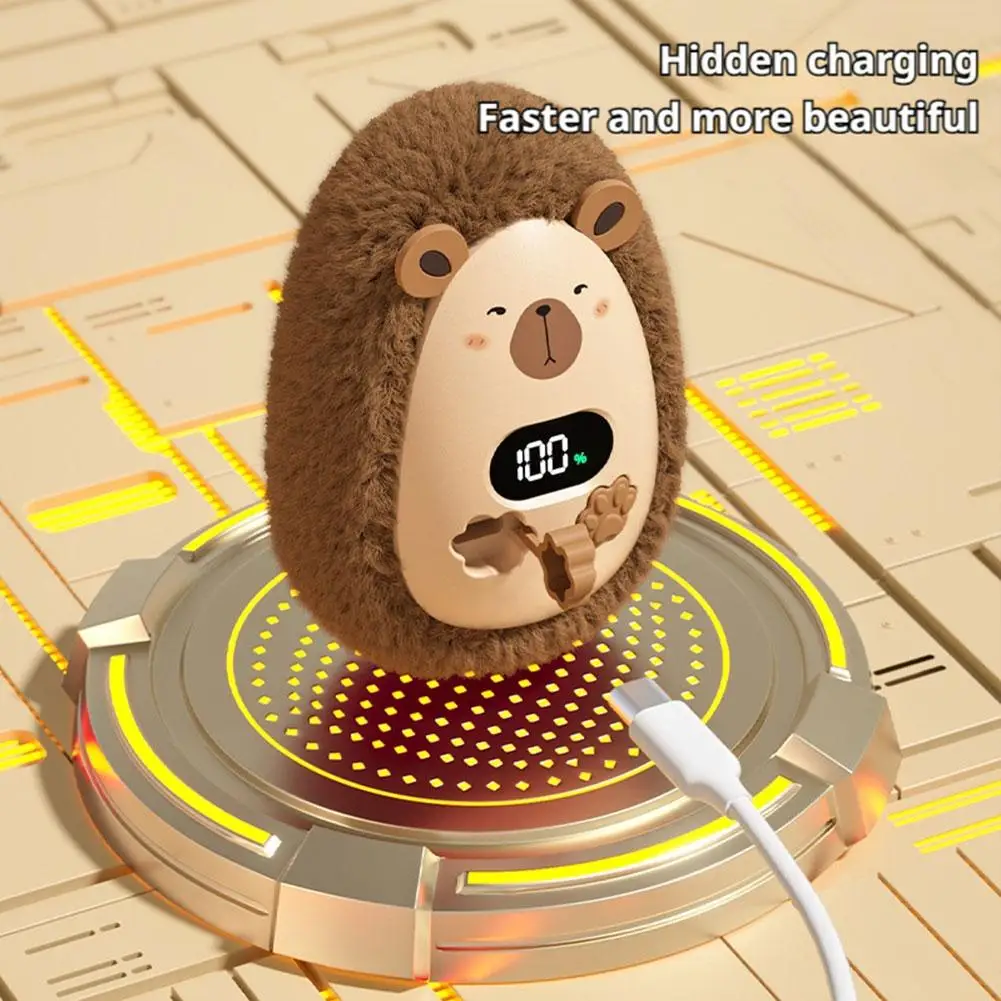 لطيف الحيوان أفخم جهاز تدفئة محمول 1200mAh شاشة ديجيتال درجة الحرارة قابل للتعديل المحمولة المدمجة الشتاء الكهربائية جيب جهاز تدفئة محمول