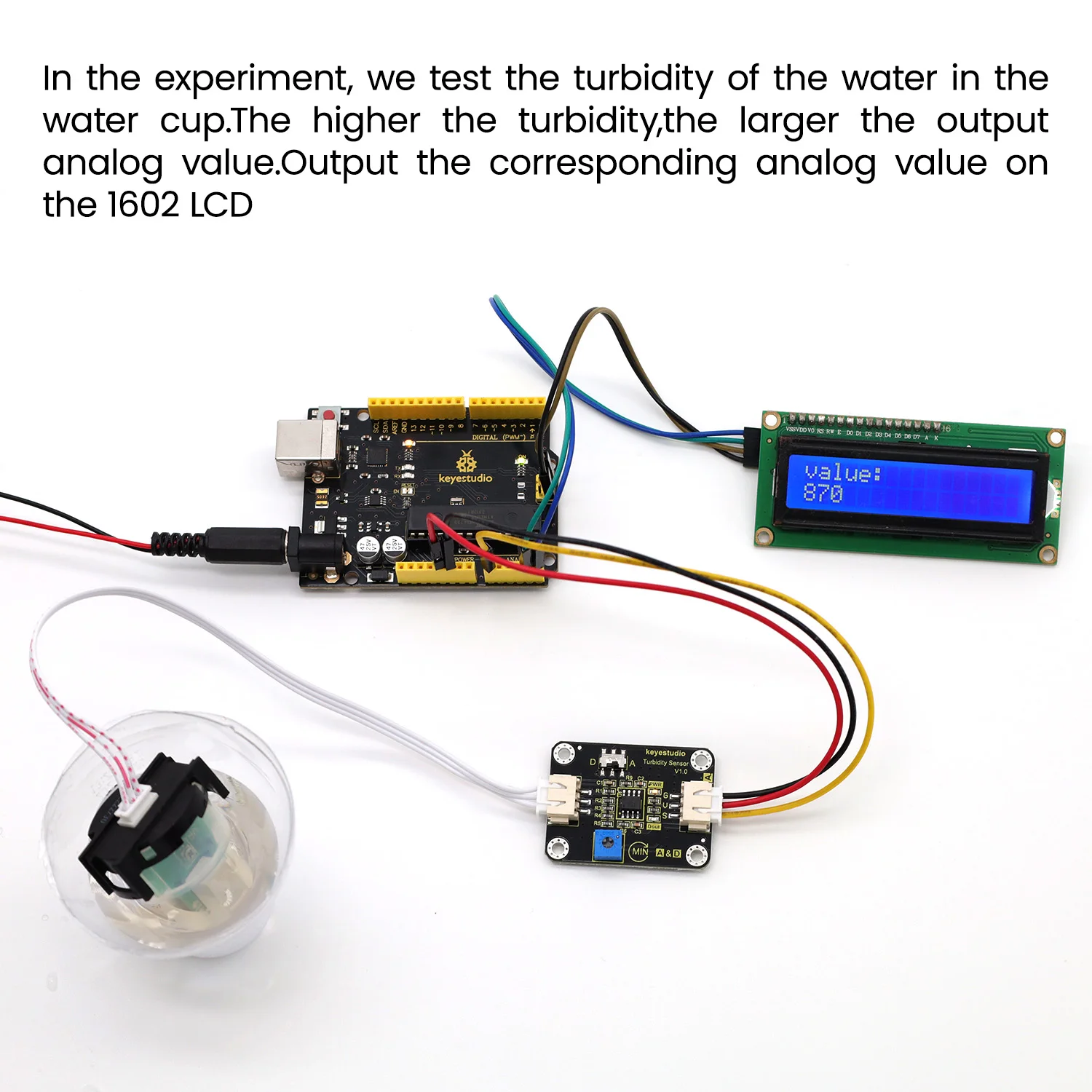 keyestudio TDS Sensor Meter V1.0 Board/Turbidity Sensor Water Meter Filter Measuring Water Quality for Arduino Unor3 DIY Project