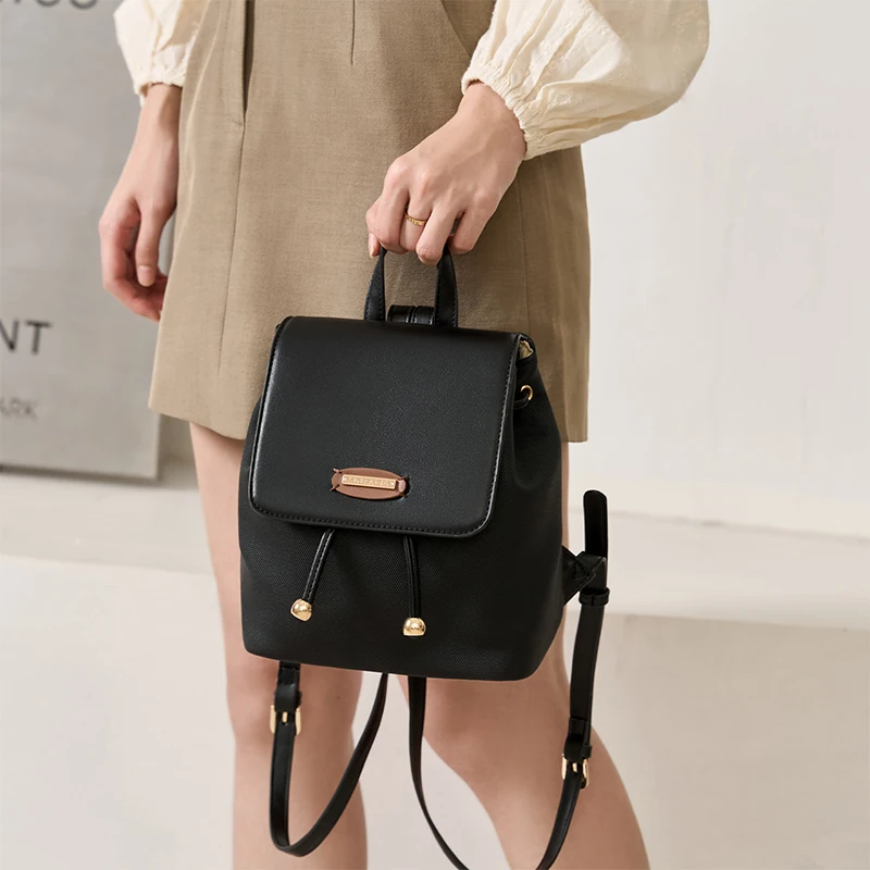 High-Quality Women's Backpack Leather Travel Backpack Fit 7.9-Inch IPad Mini With Hidden Zipper Bag Daily Business Use Mochila
