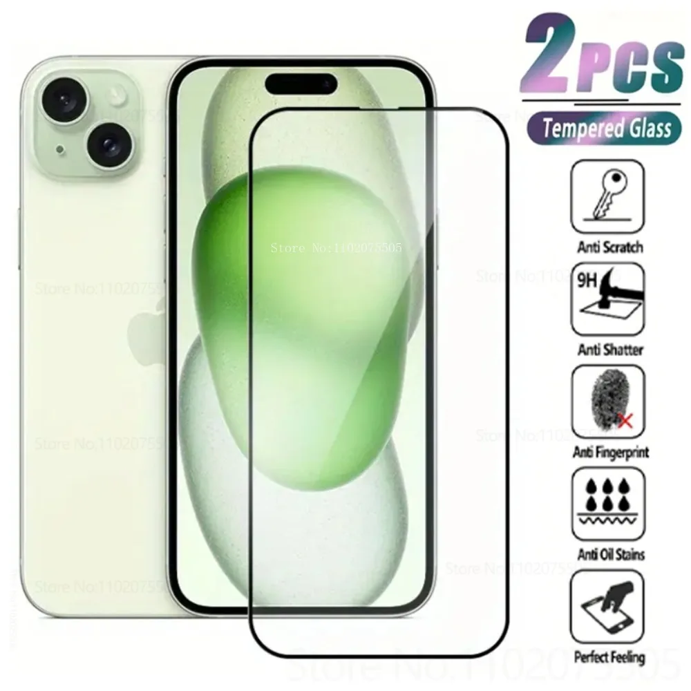

2PCS Full Coverage Screen Protector for IPhone 17 Promax 14 13 Pro 15 Plus 17 Air HD Tempered Glass 16E 12Mini 11 16 Promax Film