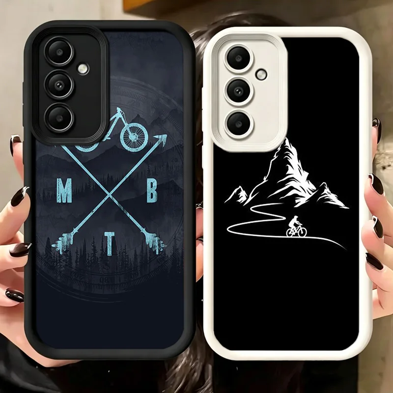 MTB Mountain Bike Cycling Bicycle Phone Case For Samsung A17 A57 A56 A55 A27 A16 A26 A36 A15 A25 A35 A05S A06 A07 Galaxy M15 M16