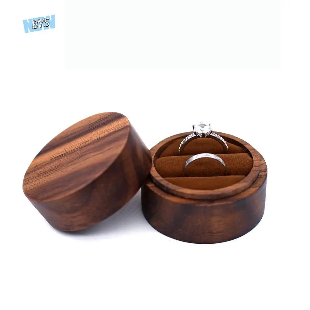 خشبية حفل زفاف خطوبة صندوق مجوهرات أقراط منظم هدية حلقة حامل صندوق خاتم صندوق تخزين صندوق عرض #1