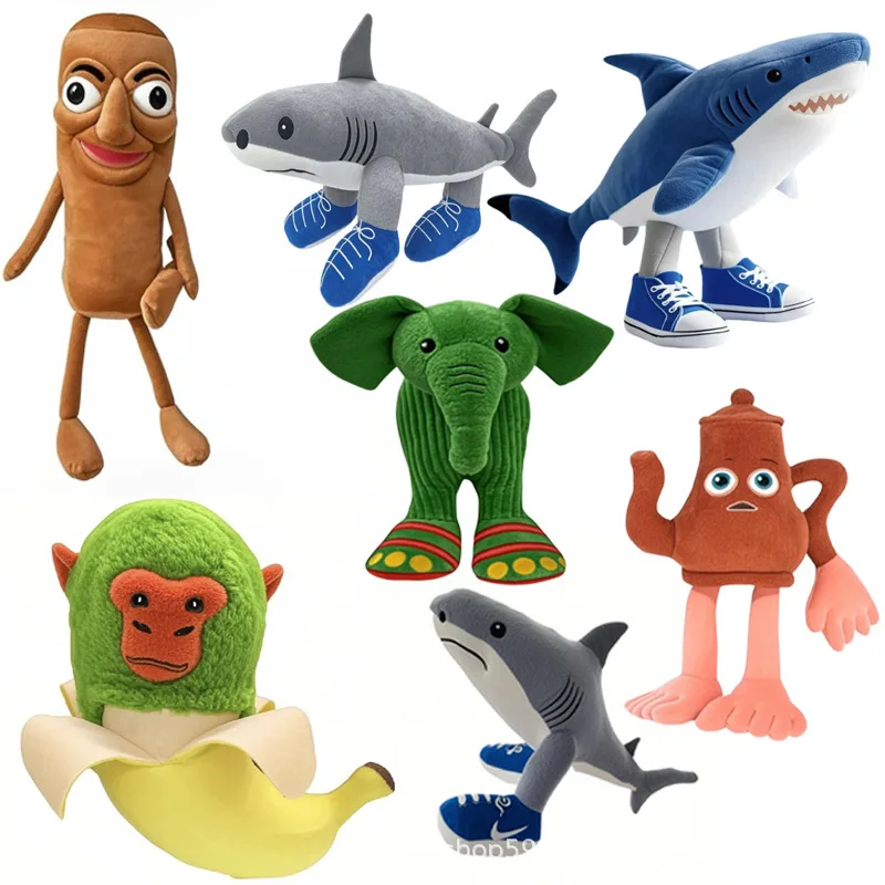 

Plush Toy Shark Mountain And Sea Classic Parody Brain Hole Design Stuffed Animal For Kids Movie Tv Theme Collectible