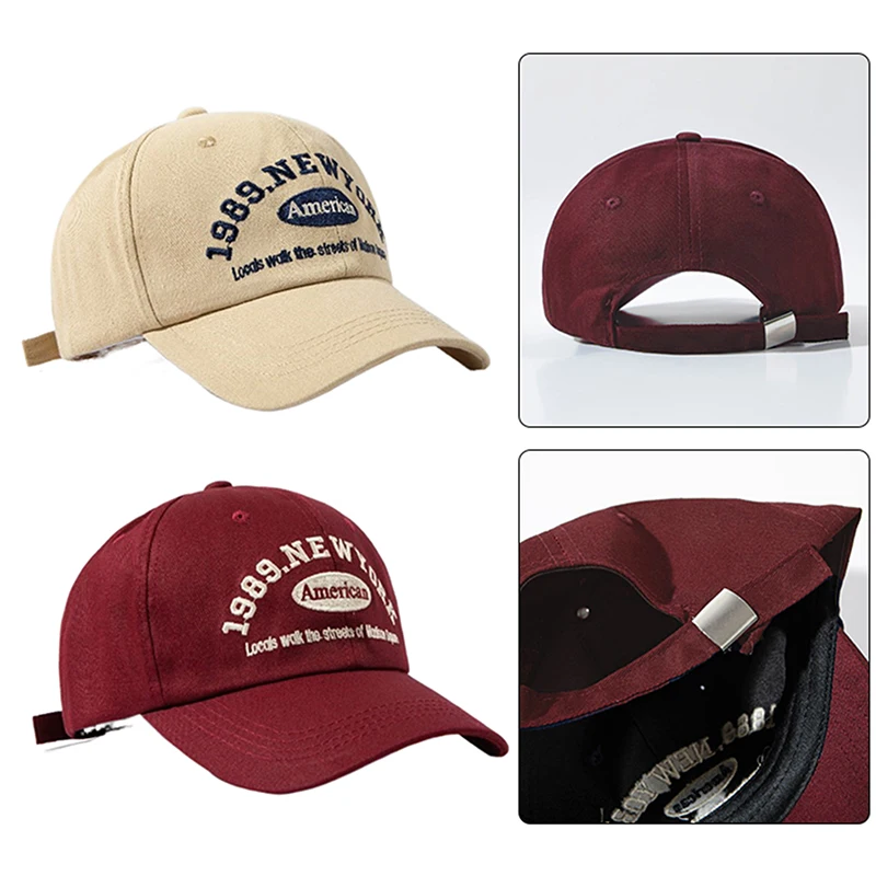 Men's And Women's Baseball Caps Street Lettered Embroidery Retro Flat Caps Solid Hip Hop Cap