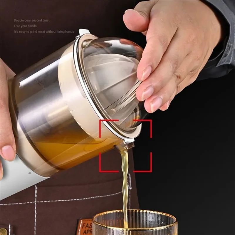 ABGU عصارة فواكه كهربائية USB محمولة عصارة حمضيات برتقالية دوران تلقائي مضاد للانزلاق مخرطة للأخضر الليموني