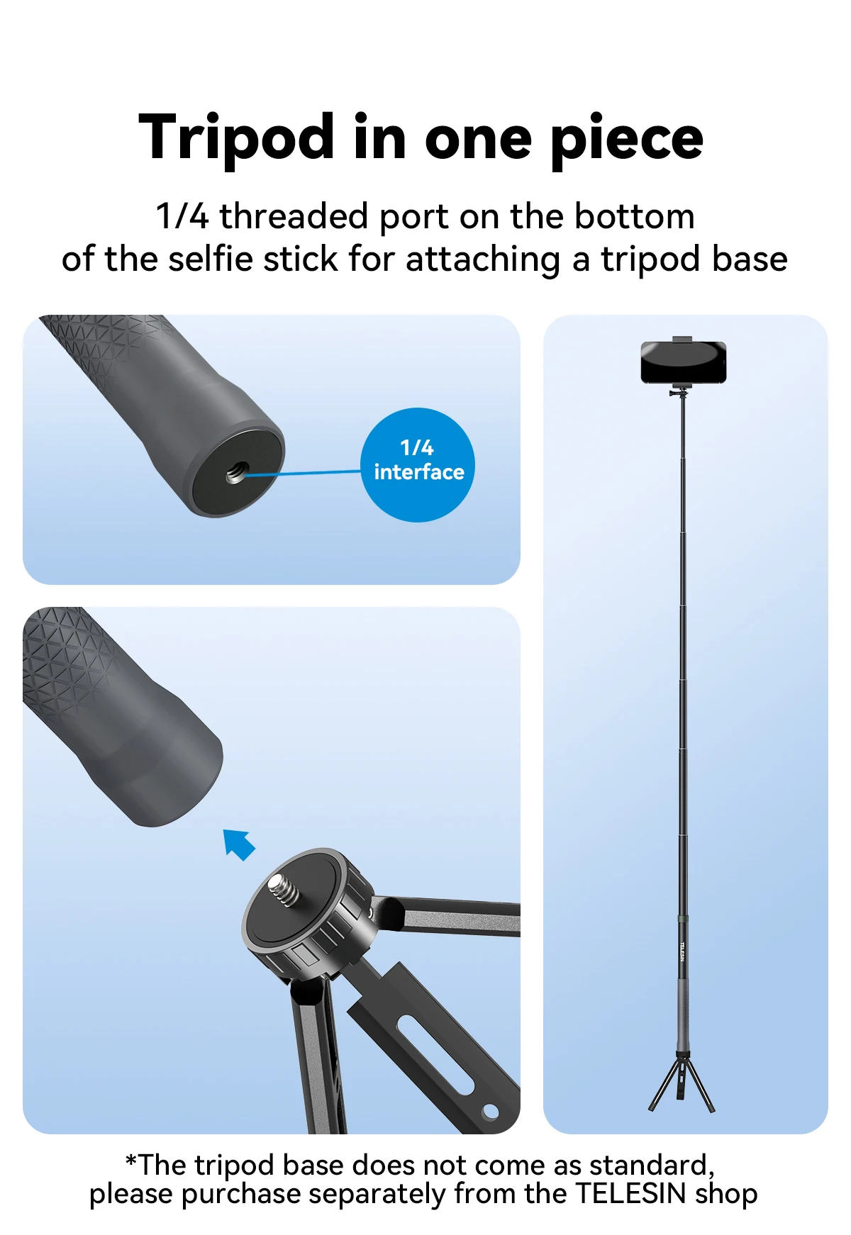 Telesin 3M 1,2M Unsichtbarer Carbonfaser-Selfie-Stick für Hero 13 12 11 10 9 DJI Action5 4 3 Insta360 X5 X4 Motorrad-Zubehör – Detail 14