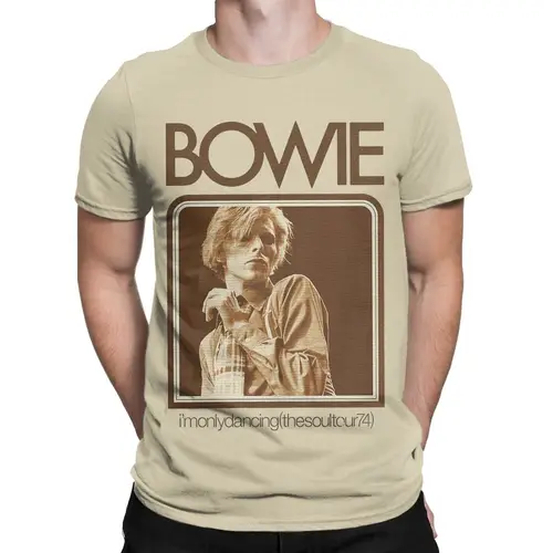 Imagen 2 del producto Camiseta Davids Bowied para hombre, camisetas novedosas, camisetas de manga corta con cuello redondo, camisetas de algodón puro 4XL 5XL