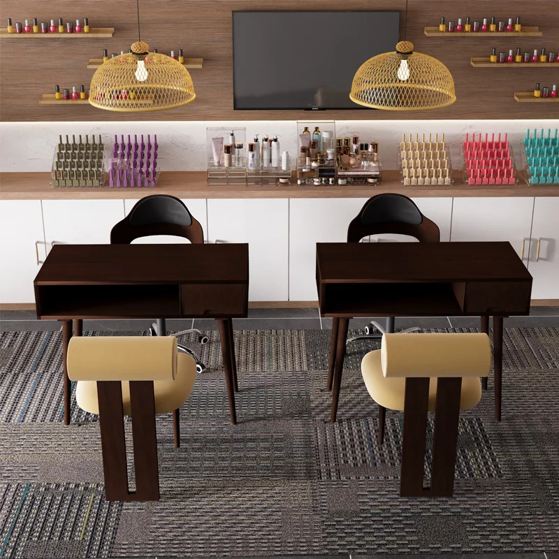 

Makeup Square Nail Desk Minimalist High Quality Simple Salon Nail Desk Hand Portable Mini Nordic Wood Nageltisch Salon Furniture