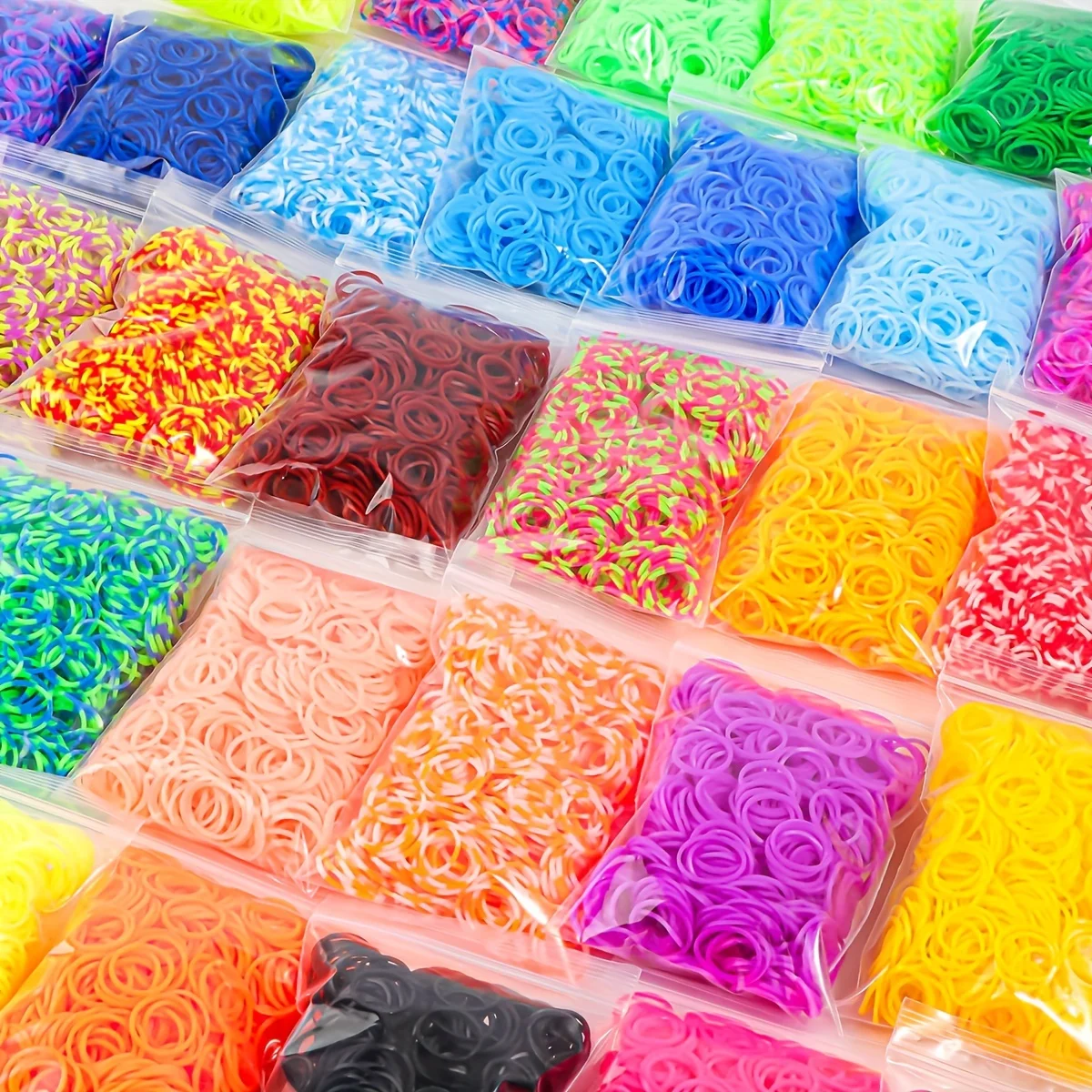 1500pcs/bag - Rubber Loom Bands DIY Bracelet Making Set Rubber Bands for Bracelets Toys for Girls Christmas Gift