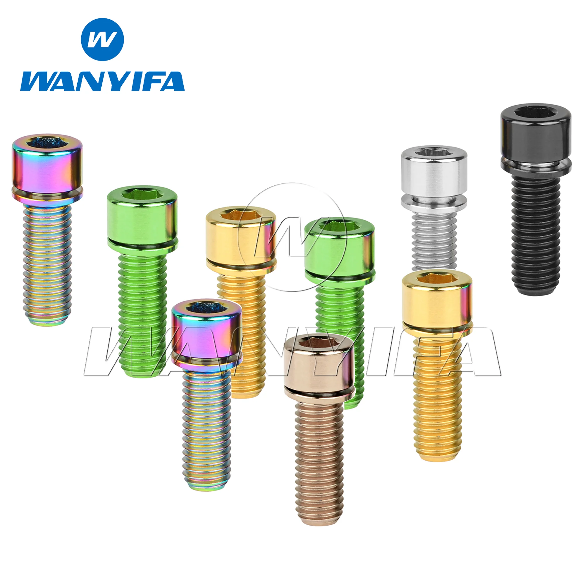 Wanyifa Titanium Bolt M7x20 25mm with Washer Hex Ti Screws for Bicycle Handlebar Stem 1pcs