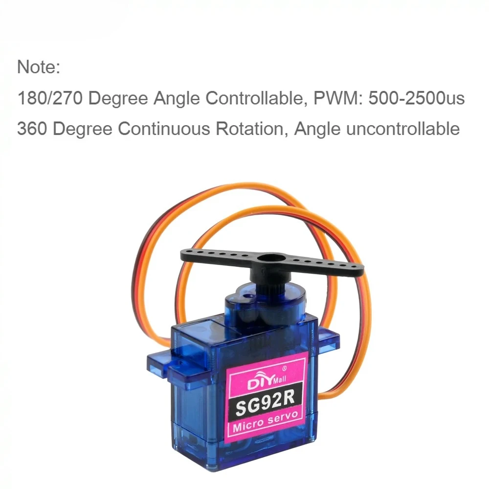 4PCS 9g SG92R Micro Servo Kunststoff Getriebe Mini Lenkgetriebe 180/270/360 Grad Carbon Pinsel Motor für RC Flugzeug Hubschrauber Auto